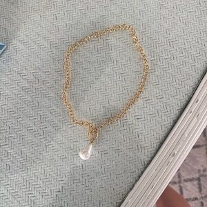 Elegant Gold Chain necklace with Pearl Charm